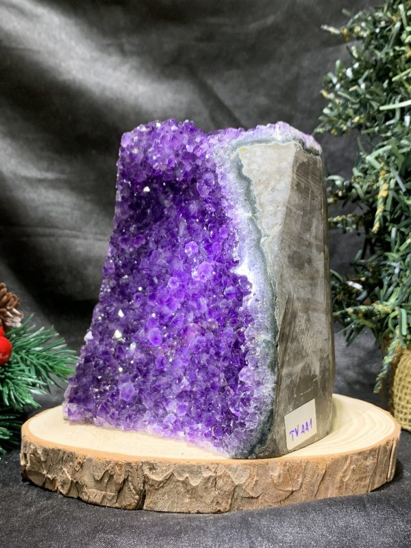 HỐC THẠCH ANH TÍM NHỎ – SMALL AMETHYST GEODE (TV441), KL: 1,295KG, KT: 11*9CM