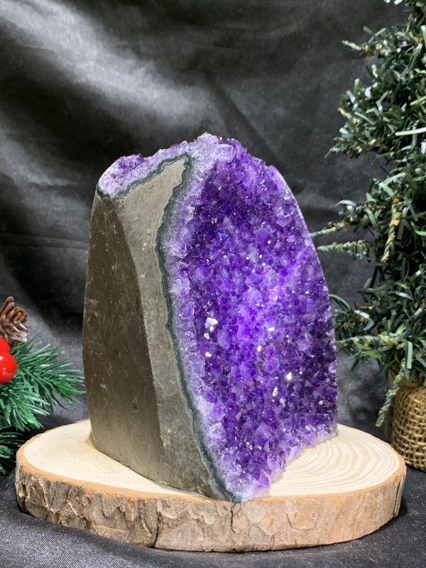 HỐC THẠCH ANH TÍM NHỎ – SMALL AMETHYST GEODE (TV441), KL: 1,295KG, KT: 11*9CM