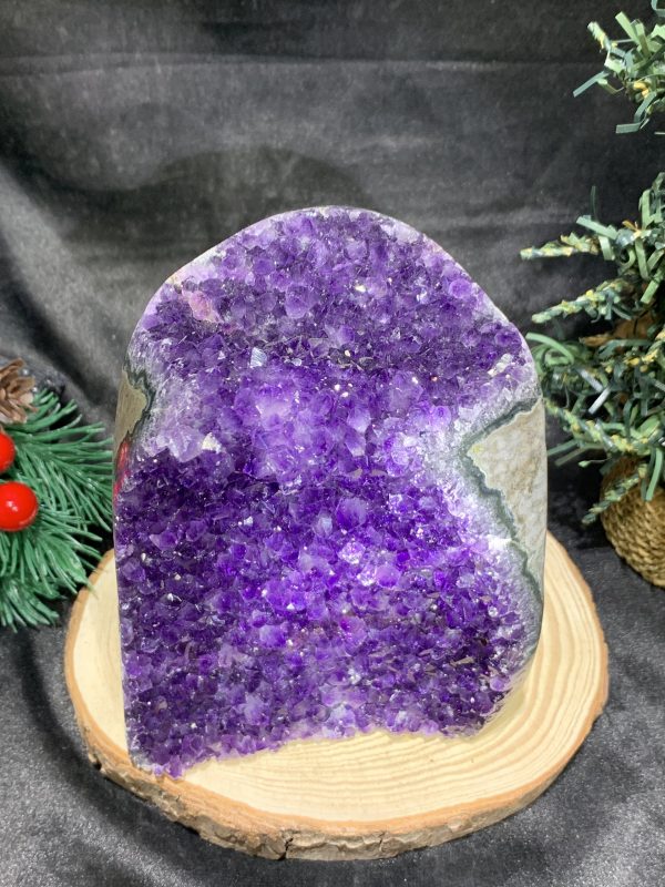 HỐC THẠCH ANH TÍM NHỎ – SMALL AMETHYST GEODE (TV441), KL: 1,295KG, KT: 11*9CM