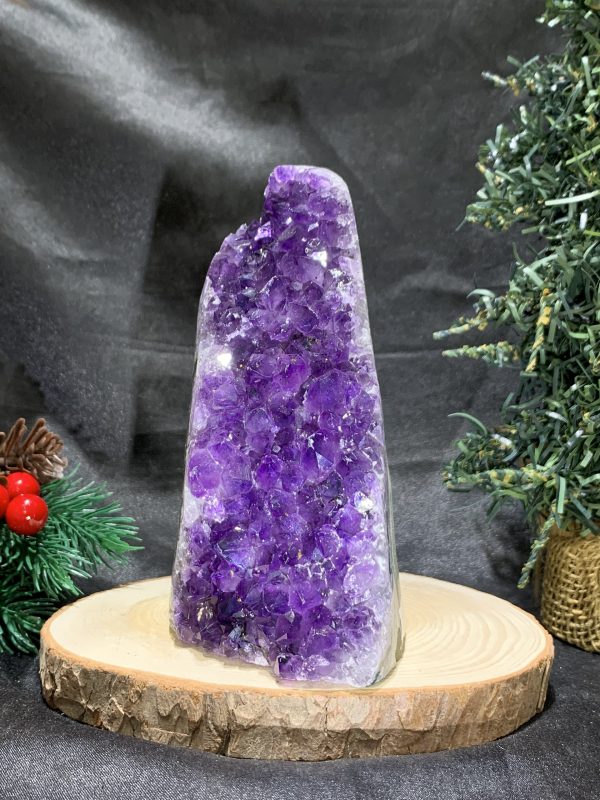 HỐC THẠCH ANH TÍM NHỎ – SMALL AMETHYST GEODE (TV501), KL: 0,885KG, KT: 14*6,3CM