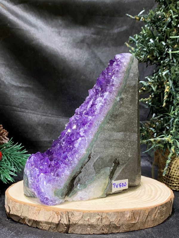 HỐC THẠCH ANH TÍM NHỎ – SMALL AMETHYST GEODE (TV502), KL: 0,65KG, KT: 13*5CM