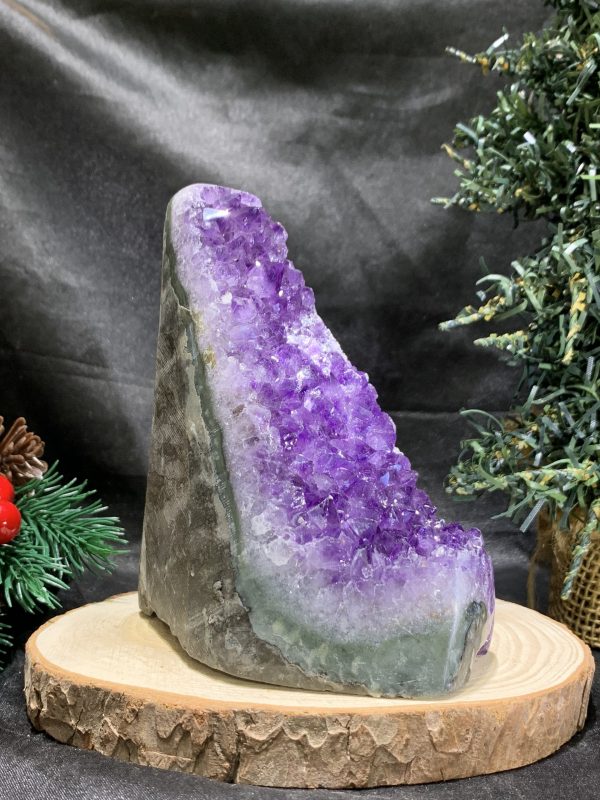 HỐC THẠCH ANH TÍM NHỎ – SMALL AMETHYST GEODE (TV502), KL: 0,65KG, KT: 13*5CM