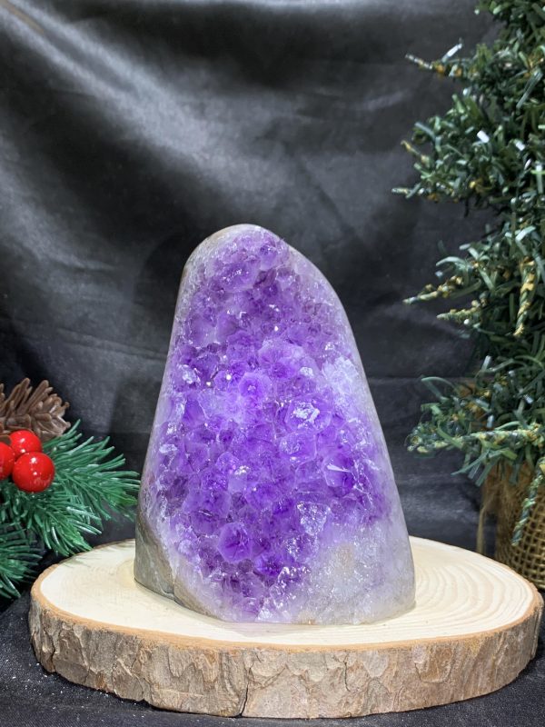 HỐC THẠCH ANH TÍM NHỎ – SMALL AMETHYST GEODE (TV483), KL: 0,555KG, KT: 10,8*7CM