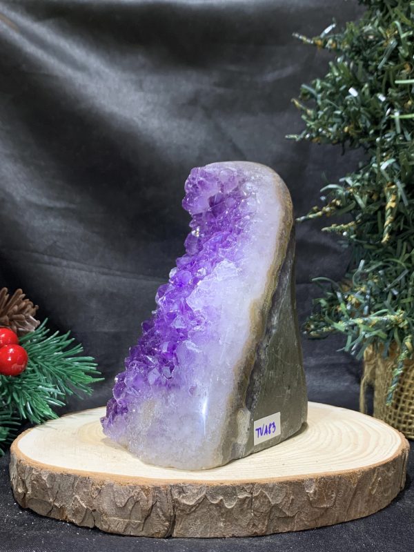 HỐC THẠCH ANH TÍM NHỎ – SMALL AMETHYST GEODE (TV483), KL: 0,555KG, KT: 10,8*7CM