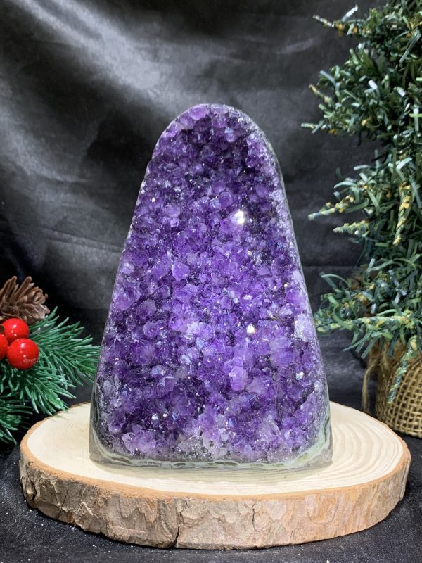 HỐC THẠCH ANH TÍM NHỎ – SMALL AMETHYST GEODE (TV509), KL: 0,905KG, KT: 14*8CM