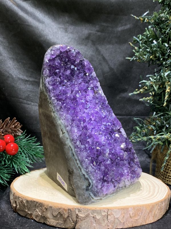 HỐC THẠCH ANH TÍM NHỎ – SMALL AMETHYST GEODE (TV509), KL: 0,905KG, KT: 14*8CM