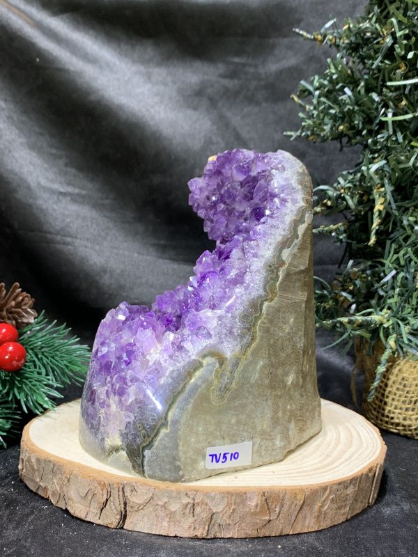 HỐC THẠCH ANH TÍM NHỎ – SMALL AMETHYST GEODE (TV510), KL: 0,86KG, KT: 14*7,8CM