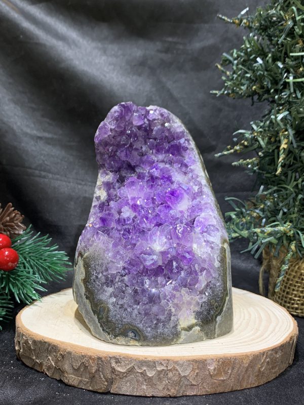 HỐC THẠCH ANH TÍM NHỎ – SMALL AMETHYST GEODE (TV510), KL: 0,86KG, KT: 14*7,8CM