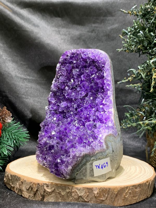 HỐC THẠCH ANH TÍM NHỎ – SMALL AMETHYST GEODE (TV469), KL: 0,805KG, KT: 11,5*9CM