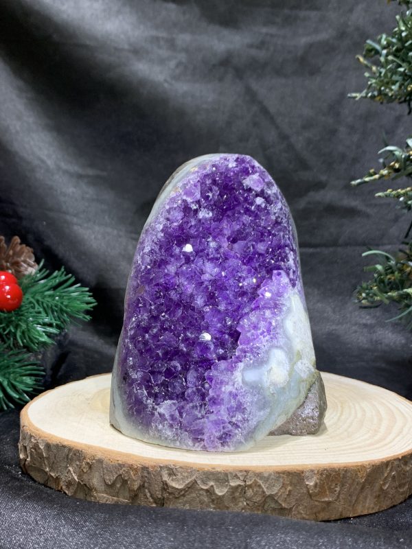 HỐC THẠCH ANH TÍM NHỎ – SMALL AMETHYST GEODE (TV482), KL: 0,445KG, KT: 10,5*6CM