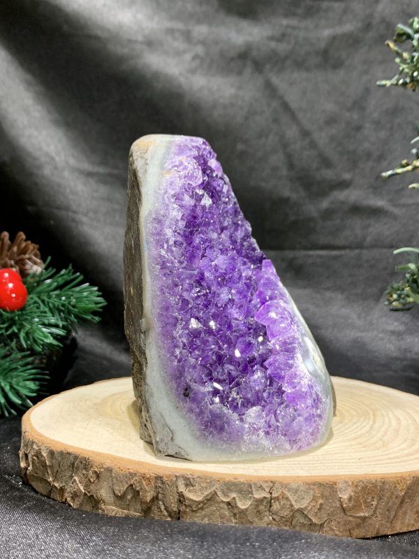 HỐC THẠCH ANH TÍM NHỎ – SMALL AMETHYST GEODE (TV482), KL: 0,445KG, KT: 10,5*6CM