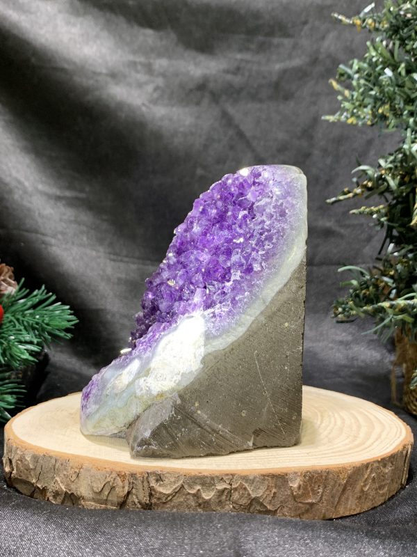 HỐC THẠCH ANH TÍM NHỎ – SMALL AMETHYST GEODE (TV482), KL: 0,445KG, KT: 10,5*6CM