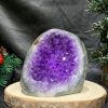 HỐC THẠCH ANH TÍM NHỎ – SMALL AMETHYST GEODE (TV486), KL: 0,66KG, KT: 11*9CM