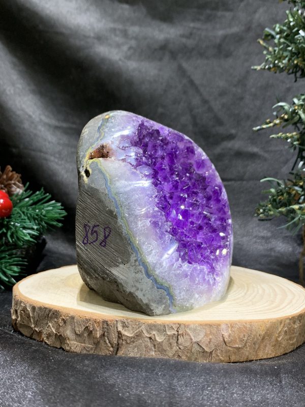 HỐC THẠCH ANH TÍM NHỎ – SMALL AMETHYST GEODE (TV486), KL: 0,66KG, KT: 11*9CM