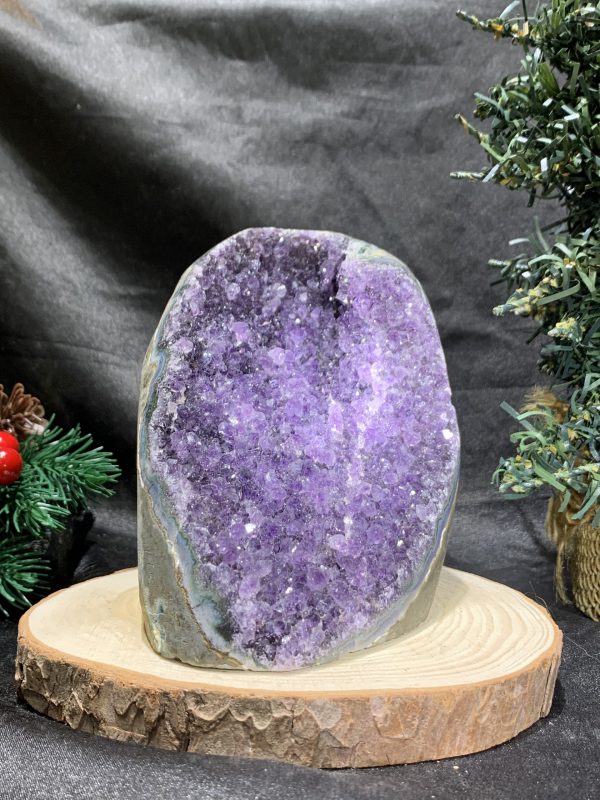 HỐC THẠCH ANH TÍM NHỎ – SMALL AMETHYST GEODE (TV508), KL: 0,995KG, KT: 14,5*8,3CM