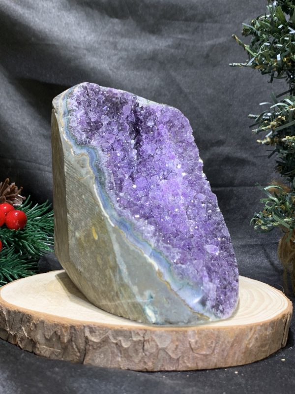 HỐC THẠCH ANH TÍM NHỎ – SMALL AMETHYST GEODE (TV508), KL: 0,995KG, KT: 14,5*8,3CM