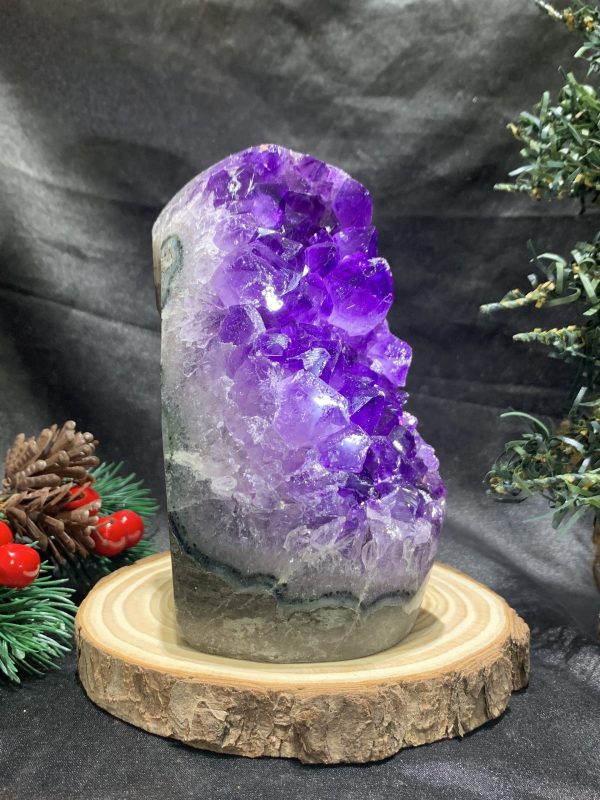 HỐC THẠCH ANH TÍM NHỎ – SMALL AMETHYST GEODE ( TV512), KL: 0,875KG, KT: 13*6,5CM