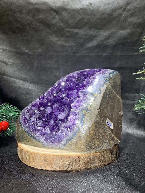 HỐC THẠCH ANH TÍM NHỎ – SMALL AMETHYST GEODE (TV497), KL: 0,925KG, KT: 14*10CM