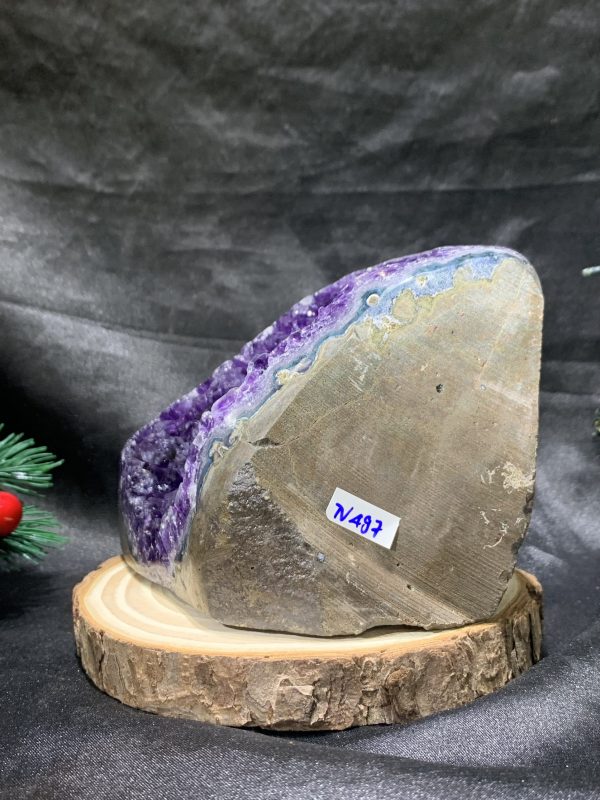 HỐC THẠCH ANH TÍM NHỎ – SMALL AMETHYST GEODE (TV497), KL: 0,925KG, KT: 14*10CM