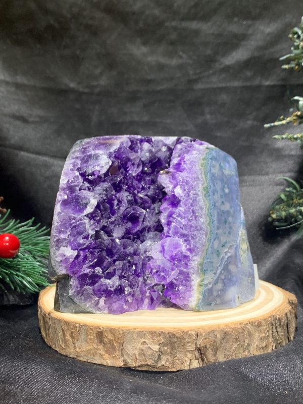 HỐC THẠCH ANH TÍM NHỎ – SMALL AMETHYST GEODE (TV459), KL: 0,76KG, KT: 10*8,5CM