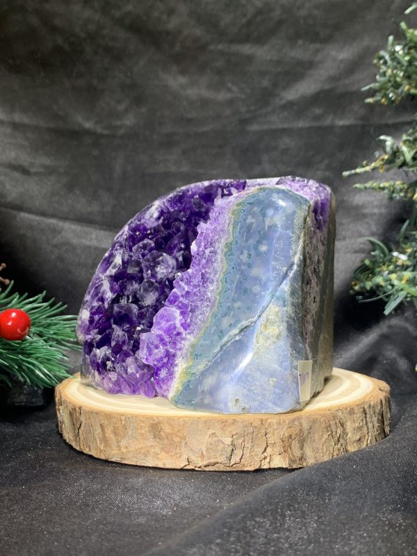 HỐC THẠCH ANH TÍM NHỎ – SMALL AMETHYST GEODE (TV459), KL: 0,76KG, KT: 10*8,5CM