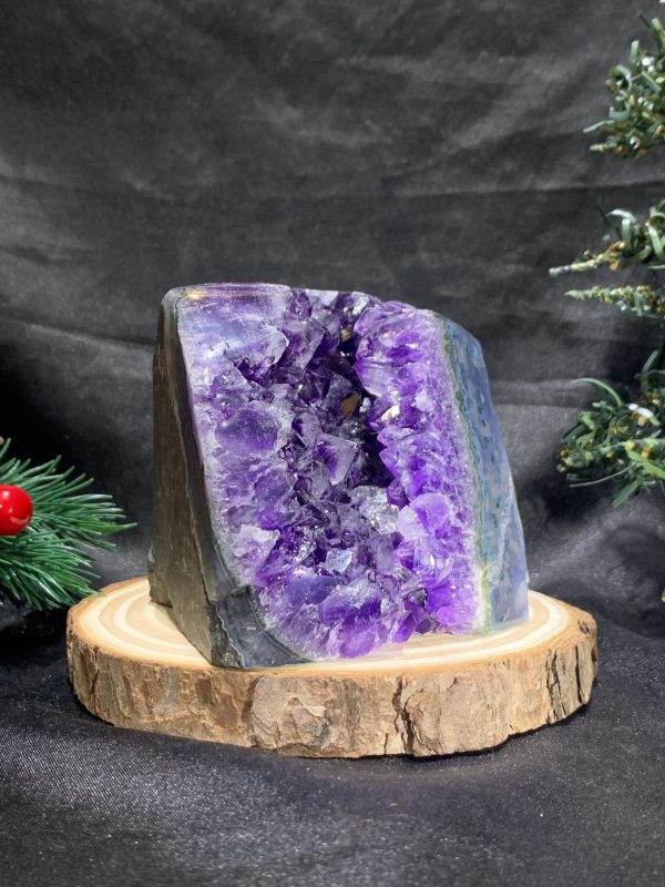 HỐC THẠCH ANH TÍM NHỎ – SMALL AMETHYST GEODE (TV459), KL: 0,76KG, KT: 10*8,5CM