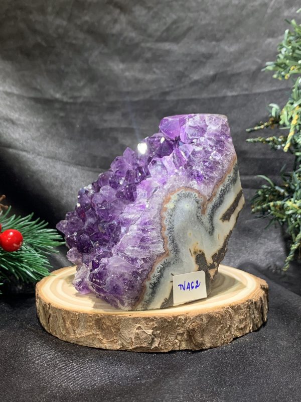 HỐC THẠCH ANH TÍM NHỎ – SMALL AMETHYST GEODE (TV462), KL: 0,645KG, KT: 11*7,5CM