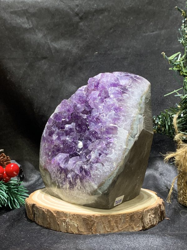 HỐC THẠCH ANH TÍM NHỎ – SMALL AMETHYST GEODE (TV491), KL: 1,24KG, KT: 12,5*10,5CM