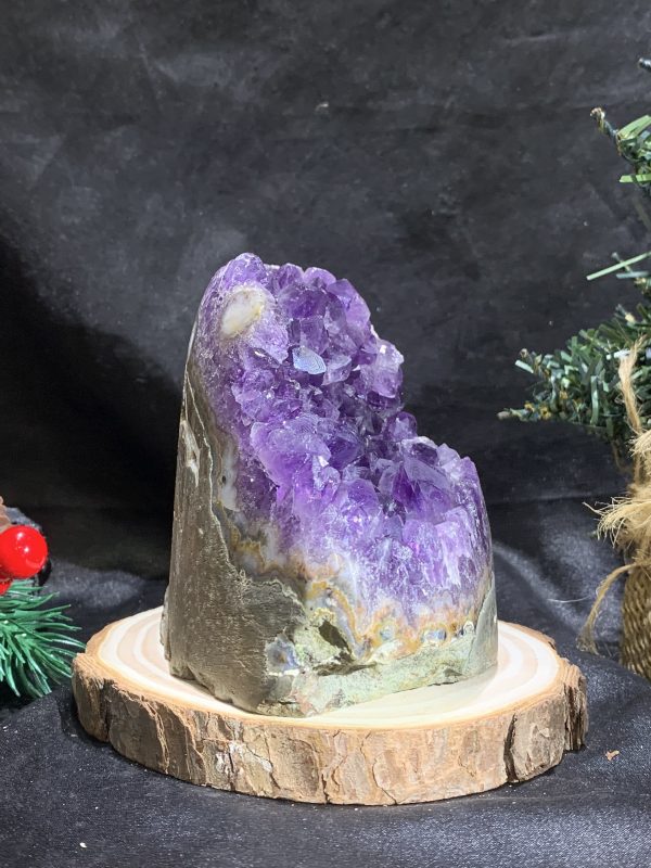 HỐC THẠCH ANH TÍM NHỎ – SMALL AMETHYST GEODE (TV492), KL: 0,65KG, KT: 12*7CM