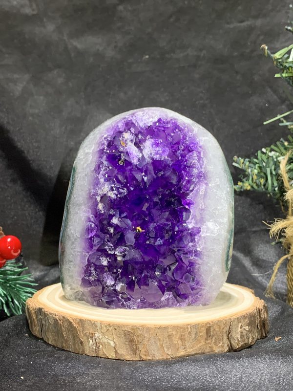 HỐC THẠCH ANH TÍM NHỎ – SMALL AMETHYST GEODE (TV515), KL: 0,66KG, KT: 10*8CM