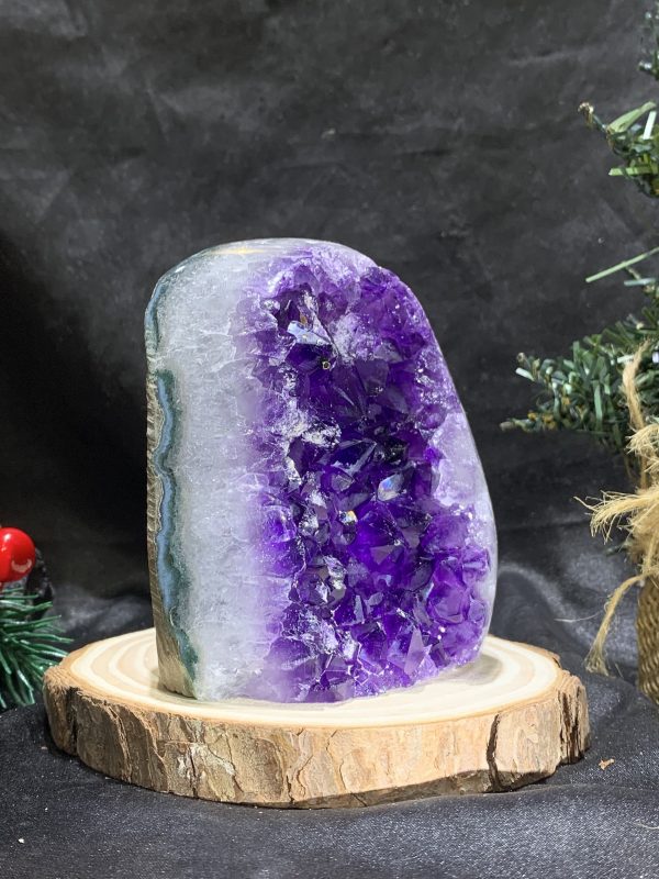 HỐC THẠCH ANH TÍM NHỎ – SMALL AMETHYST GEODE (TV515), KL: 0,66KG, KT: 10*8CM