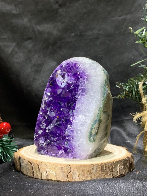 HỐC THẠCH ANH TÍM NHỎ – SMALL AMETHYST GEODE (TV515), KL: 0,66KG, KT: 10*8CM