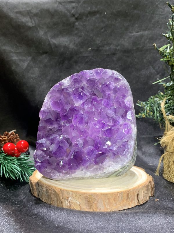 HỐC THẠCH ANH TÍM NHỎ – SMALL AMETHYST GEODE (TV490), KL: 1,075KG, KT: 11*8CM