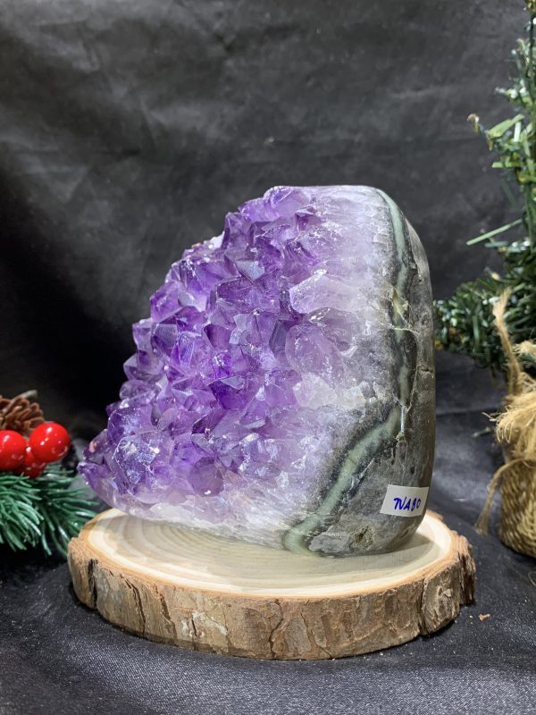 HỐC THẠCH ANH TÍM NHỎ – SMALL AMETHYST GEODE (TV490), KL: 1,075KG, KT: 11*8CM