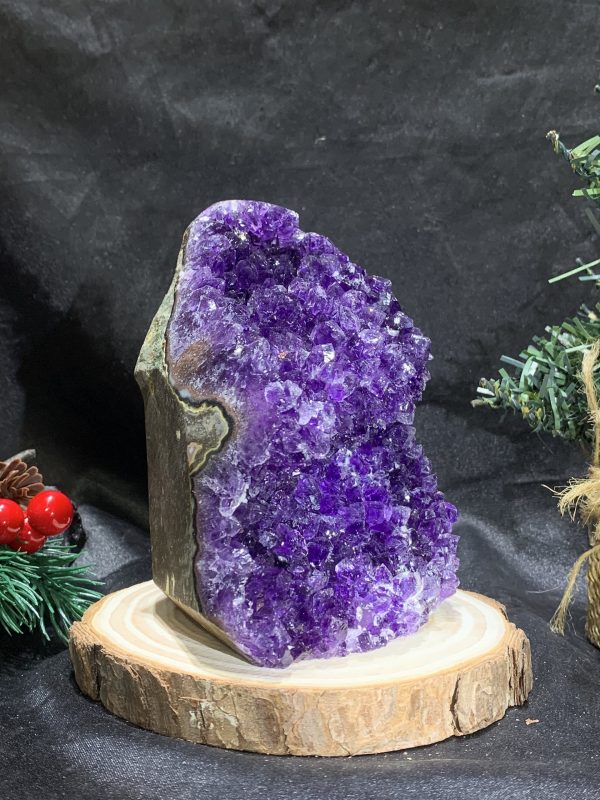 HỐC THẠCH ANH TÍM NHỎ – SMALL AMETHYST GEODE (TV471), KL: 0,815KG, KT: 13*8,8CM