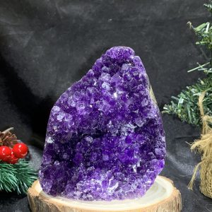 HỐC THẠCH ANH TÍM NHỎ – SMALL AMETHYST GEODE (TV471), KL: 0,815KG, KT: 13*8,8CM