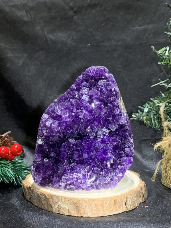 HỐC THẠCH ANH TÍM NHỎ – SMALL AMETHYST GEODE (TV471), KL: 0,815KG, KT: 13*8,8CM