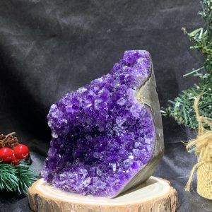 HỐC THẠCH ANH TÍM NHỎ – SMALL AMETHYST GEODE (TV471), KL: 0,815KG, KT: 13*8,8CM