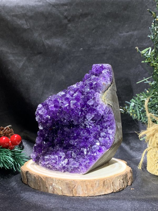 HỐC THẠCH ANH TÍM NHỎ – SMALL AMETHYST GEODE (TV471), KL: 0,815KG, KT: 13*8,8CM