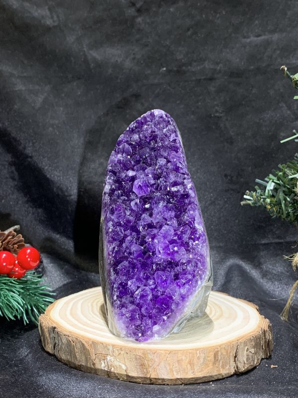 HỐC THẠCH ANH TÍM NHỎ – SMALL AMETHYST GEODE (TV472), KL: 0,59KG, KT: 13*5CM