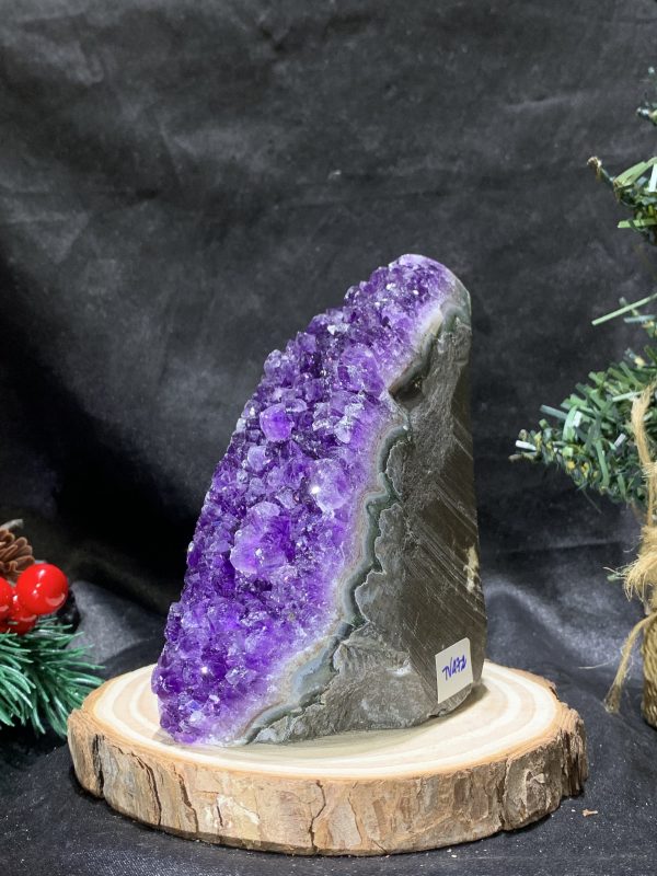 HỐC THẠCH ANH TÍM NHỎ – SMALL AMETHYST GEODE (TV472), KL: 0,59KG, KT: 13*5CM