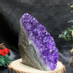 HỐC THẠCH ANH TÍM NHỎ – SMALL AMETHYST GEODE (TV472), KL: 0,59KG, KT: 13*5CM