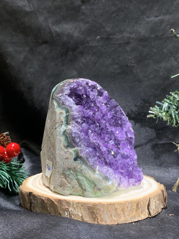 HỐC THẠCH ANH TÍM NHỎ – SMALL AMETHYST GEODE (TV461), KL: 0,61KG, KT: 9,5*8CM