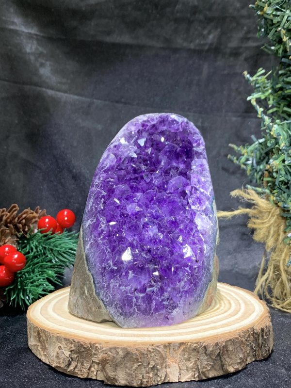 HỐC THẠCH ANH TÍM NHỎ – SMALL AMETHYST GEODE (TV488), KL: 0,71KG, KT: 13*7CM