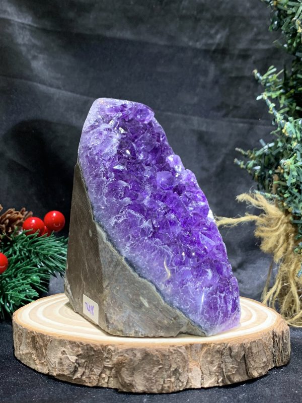 HỐC THẠCH ANH TÍM NHỎ – SMALL AMETHYST GEODE (TV488), KL: 0,71KG, KT: 13*7CM