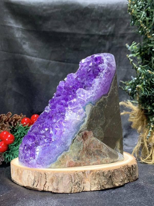 HỐC THẠCH ANH TÍM NHỎ – SMALL AMETHYST GEODE (TV488), KL: 0,71KG, KT: 13*7CM