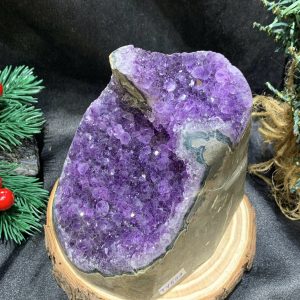 HỐC THẠCH ANH TÍM NHỎ – SMALL AMETHYST GEODE (TV504), KL: 0,95KG, KT: 10*8CM