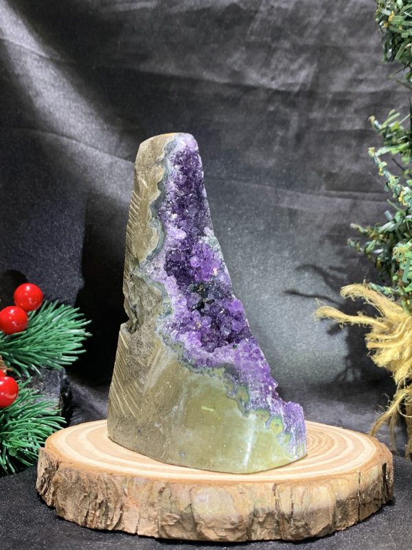 HỐC THẠCH ANH TÍM NHỎ – SMALL AMETHYST GEODE (TV500), KL: 0,435KG, KT: 12,5*5CM