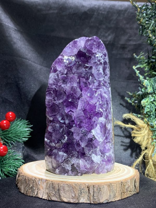 HỐC THẠCH ANH TÍM NHỎ – SMALL AMETHYST GEODE (TV479), KL: 0,84KG, KT: 13*6,5CM