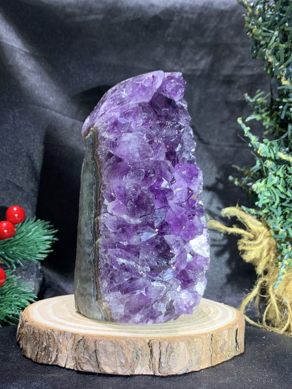 HỐC THẠCH ANH TÍM NHỎ – SMALL AMETHYST GEODE (TV479), KL: 0,84KG, KT: 13*6,5CM